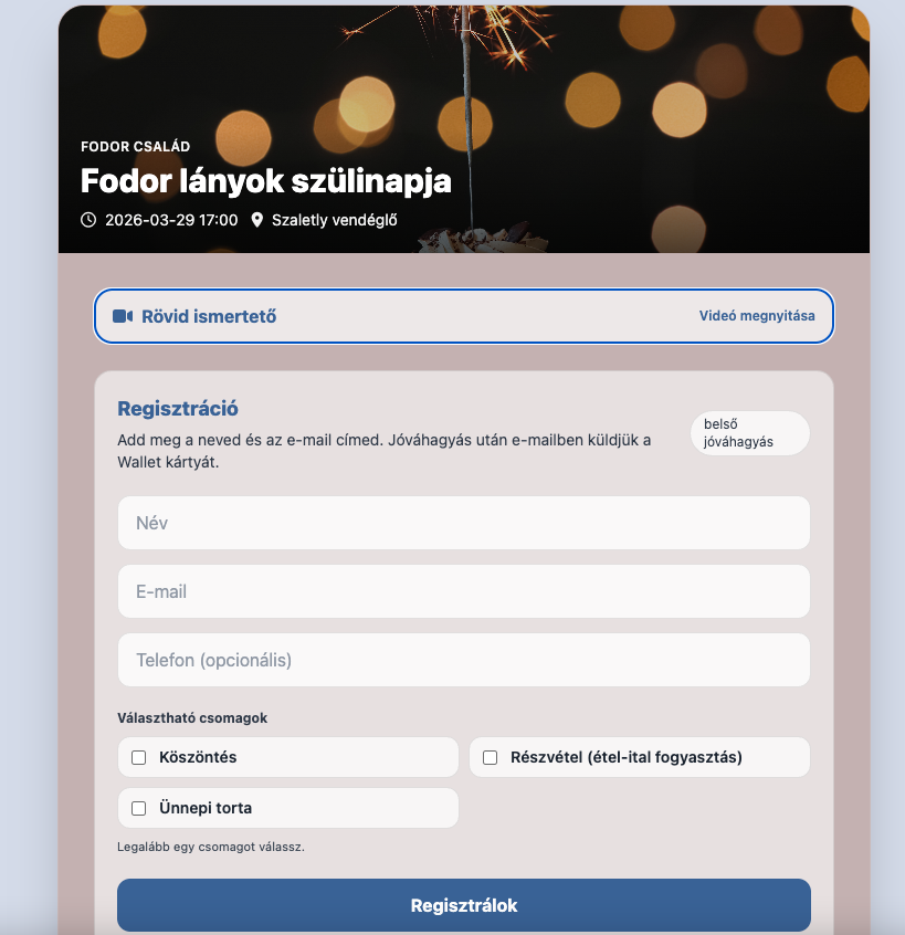 Eseménykártya